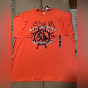 Chaps Atlantic Coast Burnt Blaze Orange Tee NWT Size 3XLT